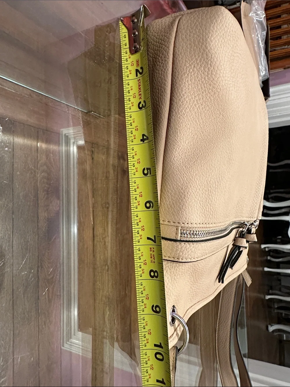 Bueno Vegan Neutral Beige Crossbody/Shoulder Bag with Front Zips